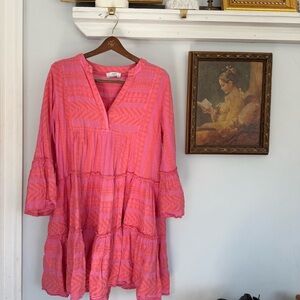 Anthropologie Devotion twins Ella Dress in Salmon/Pink size Medium